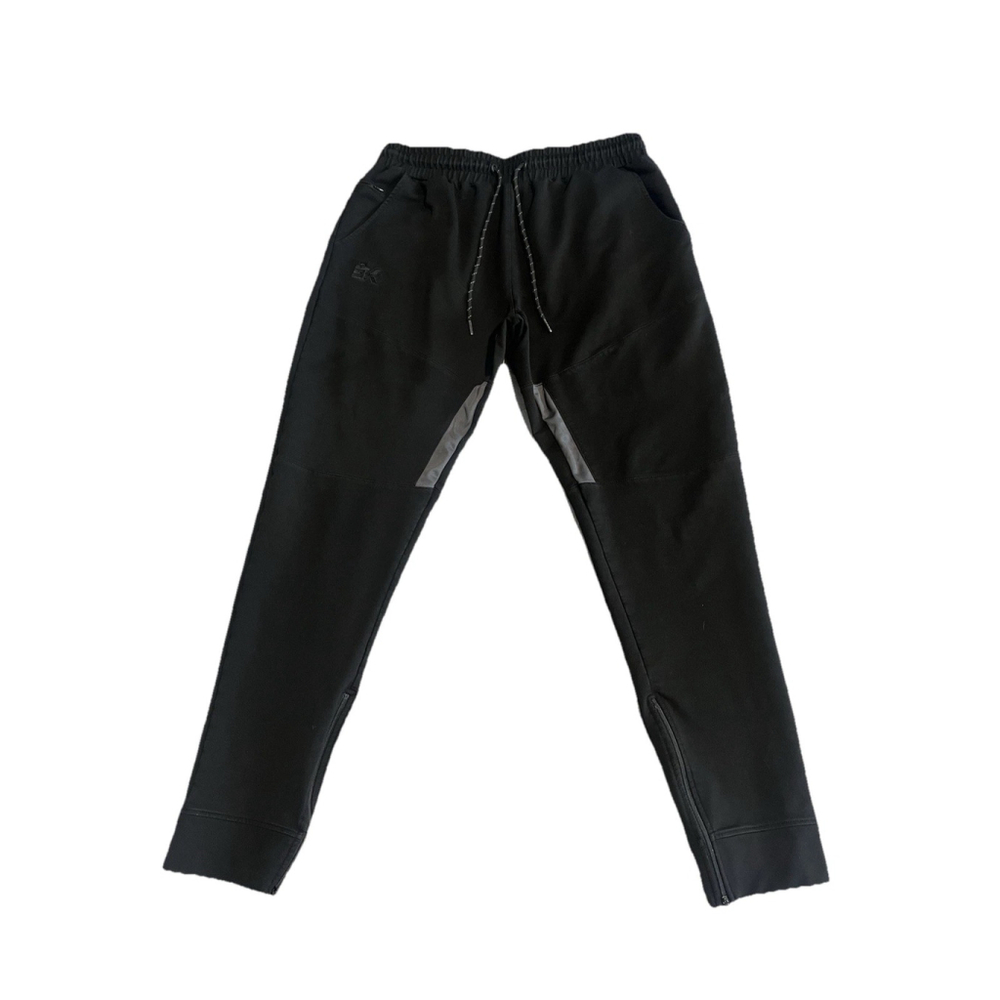 BK Jogger Pants Mens XL Black Gray Drawstring Tapered Gym